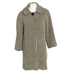 Cotton Candy Textured Checkered Button Front Coat Women's Size Small